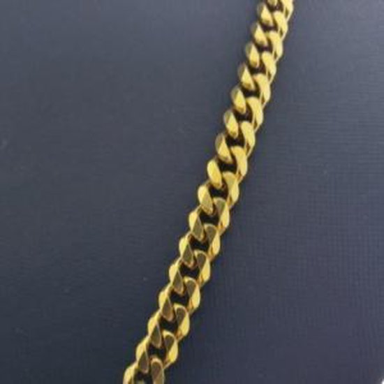 rvs-sieraad - Stalen gourmet ketting goudkleurig 5mm 58 cm