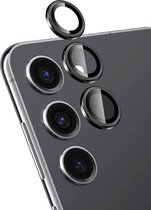 Screenz® - Camera lens protector geschikt voor Samsung Galaxy S23/S23 Plus - Screenprotector - Beschermglas - Glasplaatje geschikt voor S23/ S23 Plus - Zwart- Set van 3