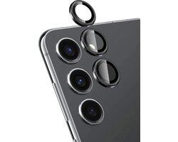 Screenz® - Camera lens protector geschikt voor Samsung Galaxy S23/S23 Plus - Screenprotector - Beschermglas - Glasplaatje geschikt voor S23/ S23 Plus - Zwart- Set van 3
