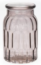 Bellatio Design Bloemenvaas klein - grijs - transparant glas - D10 x H16 cm - vaas
