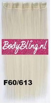 Clip in hair extensions 1 baan straight blond - F60/613