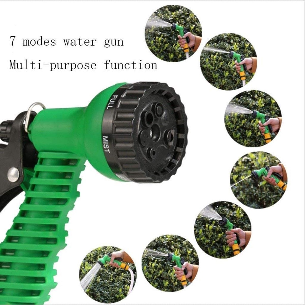 Igoods Rekbare Tuinslang 30 Meter - Tuinsproeier - Spuitpistool - Waterslang Elastisch - Tuinslang Flexibel - Tuin Besproeien - Sproeikop Met 7 Standen - Garden Hose – foto 6