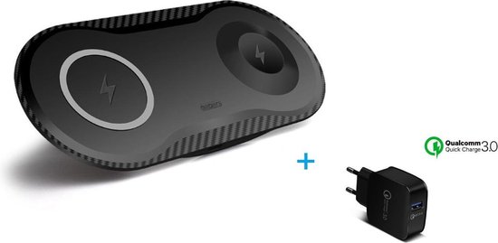 Ondraaglijk Edelsteen maak het plat DrPhone Compaq - 2 in 1 Draadloze QI Lader Geschikt voor o.a. Apple Watch 5  / 4 +... | bol.com