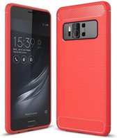 Geborstelde TPU Cover - Asus Zenfone AR ZS571KL - Rood