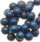 Houten Kralen Intense Look (10 mm) Cobalt Blue (80 stuks)