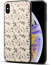 Blauw bloemmotief TPU + PC-hoesje voor iPhone XS Max