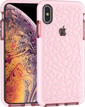 Diamond Texture TPU Case voor iPhone XS Max (roze)