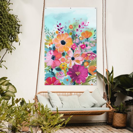 Décoration murale murale Fleurs - Tableau - Nature - Botanique - 120x180 cm - Affiche de jardin - Toile de jardin - Affiche d'extérieur