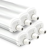 HOFTRONIC S Series - 6 Pack LED TL armaturen 150cm - IP65 waterdicht - 6500K Daglicht wit licht - 48W 5760 Lumen - Koppelbaar - Tri-Proof plafondverlichting