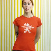 Oranje Koningsdag T-shirt - MAAT S - Dames Pasvorm - Oranje Boven