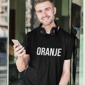 Zwart Koningsdag T-shirt - MAAT XL - Heren Pasvorm - Tekst Oranje