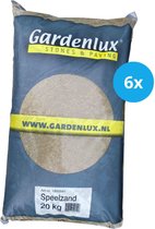 Gardenlux Speelzand - Zandbakzand - Zand voor Zandbak - Gecertificeerd - Voordeelverpakking 6 x 20 kg