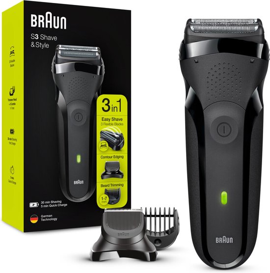 Braun 300BT S3 Shave and Style 3in1 Scheerapparaat Zwart