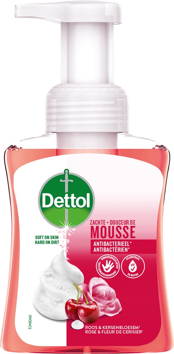 Goedkoopste Dettol Handzeep Zachte Mousse - Antibacterieel - Roos & Kersenbloesem - 250 ml