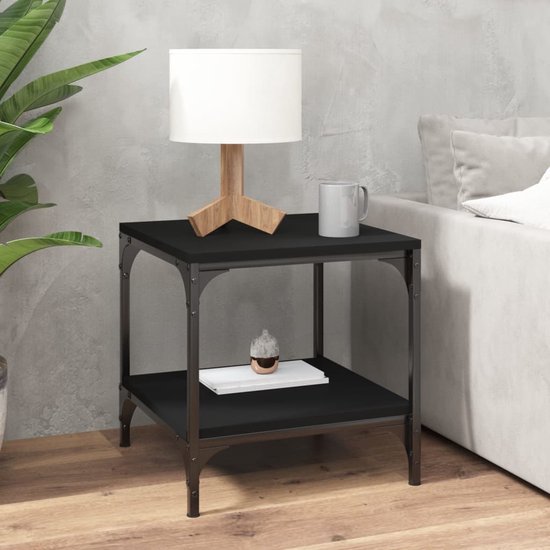 vidaXL Tables d'appoint 2 pcs 40 x 40 x 40 cm Noir Bois traité