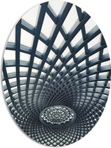 PVC Schuimplaat Ovaal - Abstract Kunstwerk met Vakken - 42x56 cm Foto op Ovaal (Met Ophangsysteem)