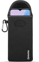 Hoesje voor Oppo A78 (5G) - MobyDefend Neopreen Pouch Met Karabijnhaak - Insteekhoesje - Riemlus Hoesje - Zwart - GSM Hoesje - Telefoonhoesje Geschikt Voor Oppo A78