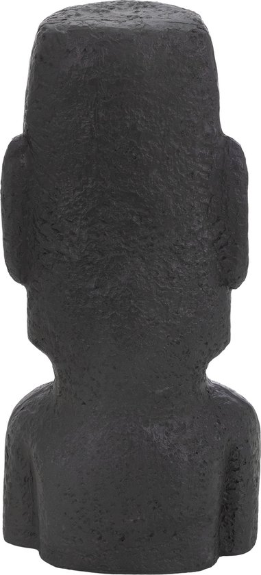 Figurine principale de l'île de Pâques anthracite, 26,5x19x53,5 cm, résine de pierre moulée