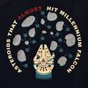 Star Wars - Navy Men's T-shirt - Asteroids that almost hit millenium falcon - M