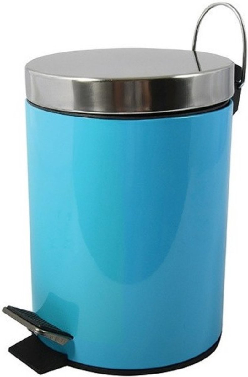 MSV Prullenbak/ poubelle à pédale - métal - bleu turquoise - 5 litres - 20  x 28 cm -... | bol.com