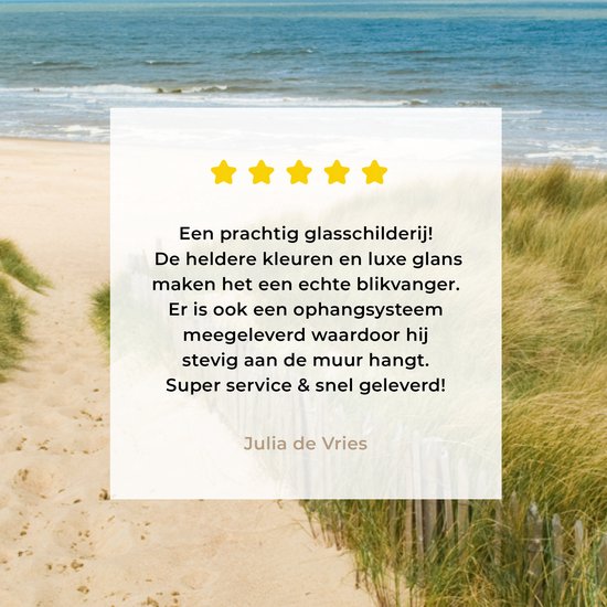 Peinture sur verre - Plage - Mer - Dune - België - 120x80 cm - Peintures Plexiglas