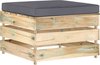 vidaXL - Hocker - sectioneel - met - kussen - groen - geïmpregneerd - hout