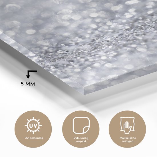 MuchoWow® Peinture sur Verre - Paillettes Argentées - 90x90 cm - Peintures sur Verre Acrylique - Photo sur Glas