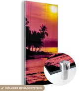 MuchoWow® Glasschilderij 80x160 cm - Schilderij acrylglas - Siargao zonsondergang fotoprint - Foto op glas - Schilderijen