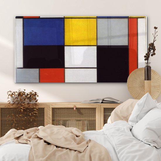Peinture sur Verre - Composition A - Piet Mondrian - 120x60 cm - Peintures sur Verre Peintures - Photo sur Glas