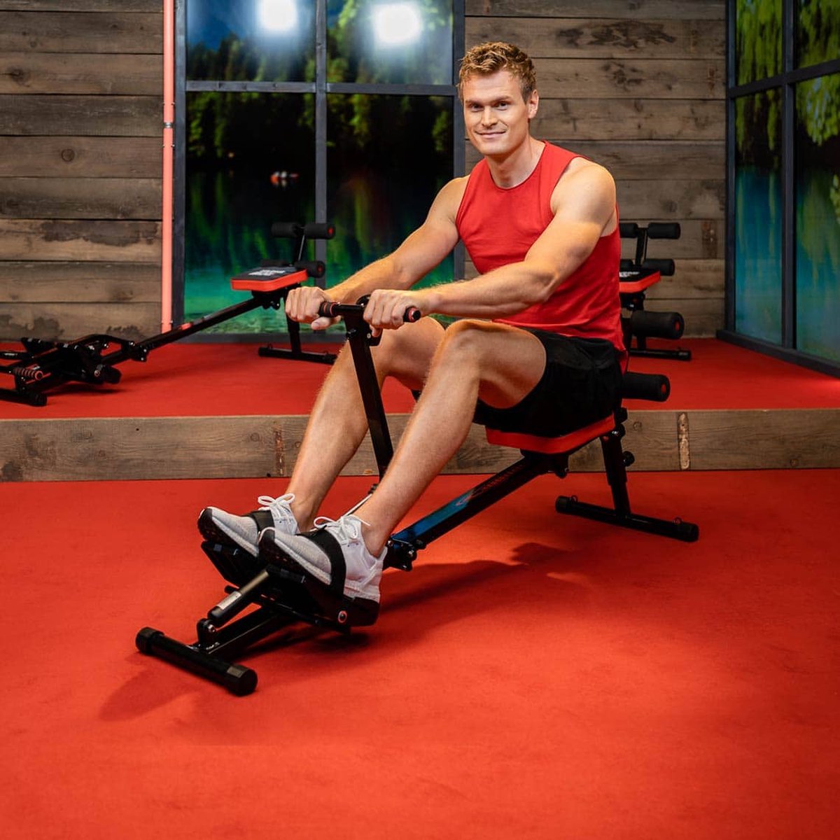 Kendox RowShaper - Roei-apparaat voor thuis - Fitnessapparaat voor cardio- en krachttraining - Fitness Roeiapparaat met LCD Display voor thuistraining - Belastbaar tot 120 kg - Mail Order Edition thumbnail 6