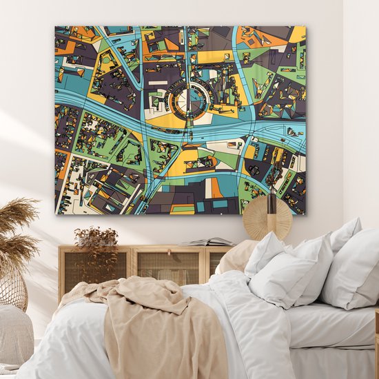 MuchoWow® Peinture sur verre 160x120 cm - Peinture sur verre acrylique - Illustration de la ville de Berlin - Photo sur verre - Peintures