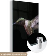 MuchoWow® Glasschilderij 120x180 cm - Schilderij acrylglas - Kolibrie - Vogel - Veren - Foto op glas - Schilderijen
