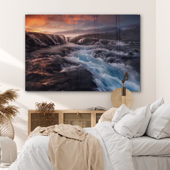 Peinture sur verre - Cascade - Nature - Berg - 150x100 cm - Peintures Plexiglas