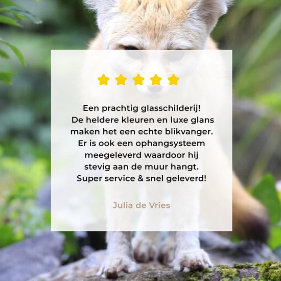 MuchoWow® Peinture sur verre 150x100 cm - Peinture sur verre acrylique - Renard - Branche - Nature - Photo sur verre - Peintures