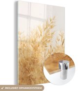 MuchoWow® Peinture sur verre 30x40 cm - Peinture sur verre acrylique - Herbe de la pampa - Soleil - Herbe - Photo sur verre - Peintures