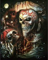 Diamond Painting Pirate skulls 50x60cm. (Volledige bedekking - Vierkante steentjes) diamondpainting inclusief tools