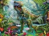 Diamond Painting Dinosaurus wereld 60x80cm. (Volledige bedekking - Vierkante steentjes) diamondpainting inclusief tools