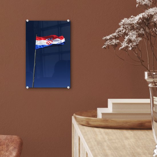 Le drapeau national croate en plexiglas 20x30 cm - petit - Tirage photo sur Glas (décoration murale en plexiglas)