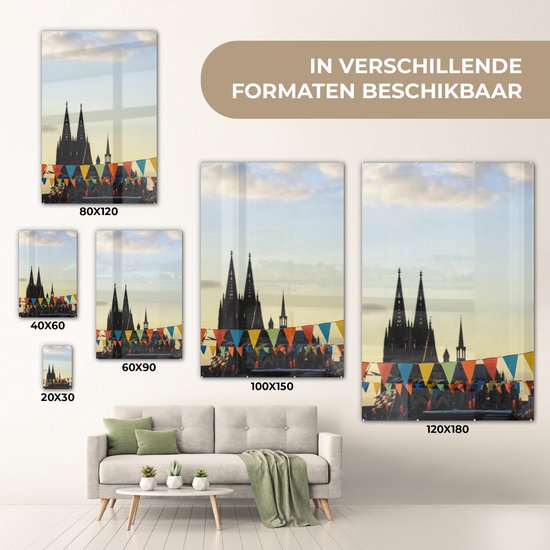 Drapeaux de la cathédrale de Dom en Allemagne Plexiglas 120x180 cm - Impression photo sur Glas (décoration murale plexiglas) XXL / Groot format!