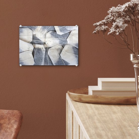 MuchoWow® Peinture sur verre 30x20 cm - Peinture sur verre acrylique - Fond sachets de thé - Photo sur verre - Peintures