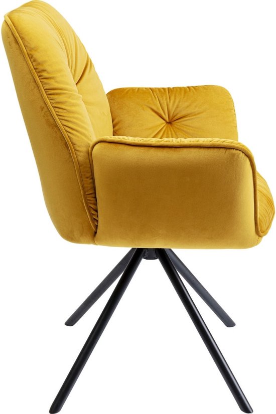 Chaise de salle à manger avec accoudoirs Kare Mila Yellow