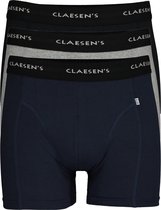 Claesen's Basics boxers (3-pack) - heren boxers lang - zwart - grijs en blauw - Maat: XXL
