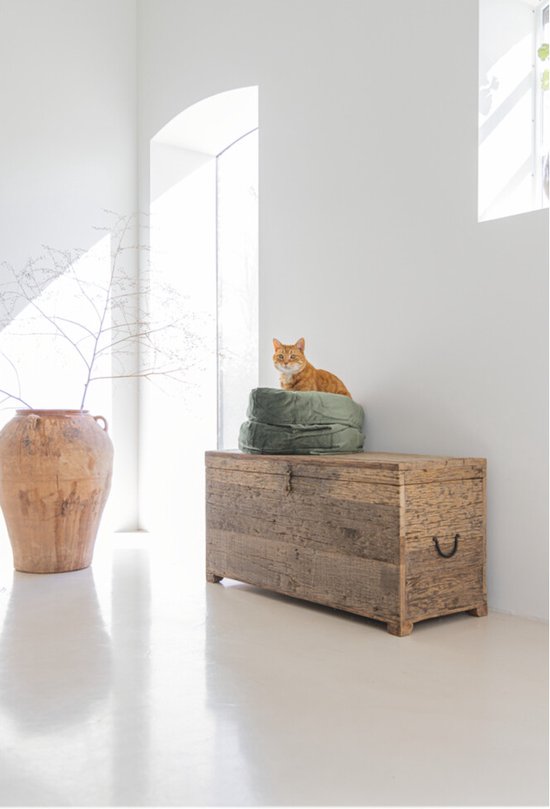 Designed by Lotte Fluco Kattenmand - Fluweel - Velvet - Groen - 45x45x35 cm