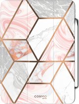 COSMO Bookcase Housse compatible avec iPad Pro 11 inch 2021  -  porte-crayons - Marbre Blanc