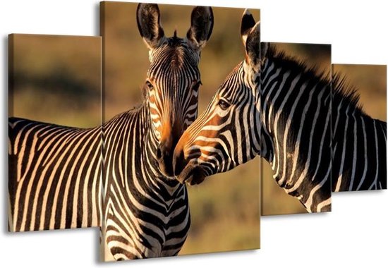 Canvas schilderij Zebra | Zwart, Wit, Bruin | | F002641