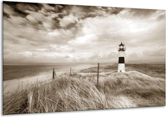 Peinture sur verre Phare | Sépia | 120x70cm 1Hatch | Tirage photo sur verre |  F006296