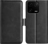 Xiaomi 13 Pro Hoesje - MobyDefend Luxe Wallet Book Case (Sluiting Zijkant) - Zwart - GSM Hoesje - Telefoonhoesje Geschikt Voor Xiaomi 13 Pro