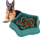 Relaxdays anti-schrokbak voor honden - voerbak - grote en middelgrote honden - 600 ml - groen