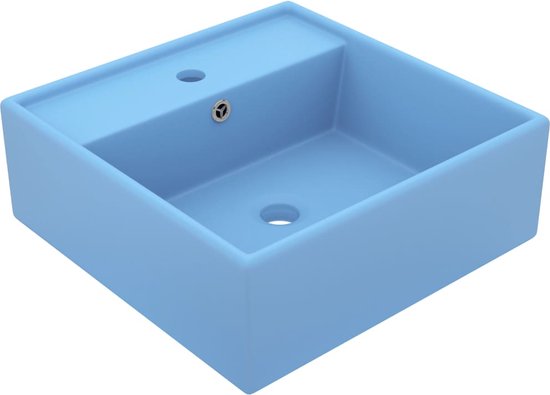 Sapho Wastafels - Wastafel 46x71 cm, met overloop, kraangat, mat zwart SD071B