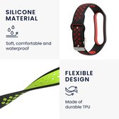 kwmobile 2x armband geschikt voor Xiaomi Mi Smart Band 6 / Mi Band 6 / Band 5 - Bandjes voor fitnesstracker in zwart / rood / zwart / groen